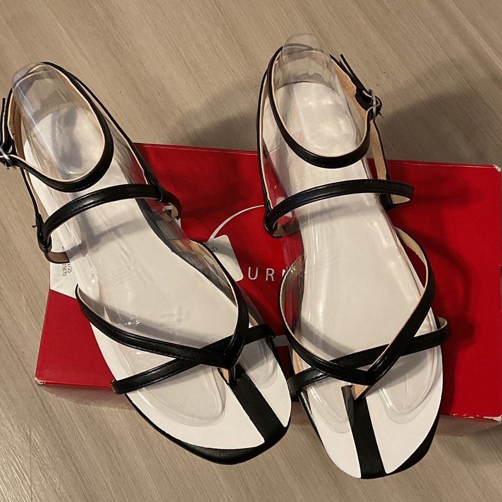 Journee Collection Black Strappy Sandals